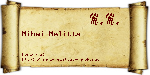 Mihai Melitta névjegykártya